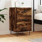 vidaXL Sängbord rökfärgad ek 40x40x66 cm konstruerat trä 827657