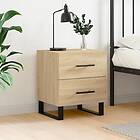 vidaXL Nattbord sonoma-ek 40x35x47,5 cm konstruerat trä 827362