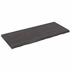 vidaXL Hylleplan mörkgrå 120x50x4 cm behandlad massiv ek 363816