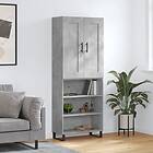 vidaXL Högskåp betonggrå 69.5x34x180 cm konstruerat trä 3200093