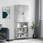 vidaXL Högskåp betonggrå 69,5x34x180 cm konstruerat trä 3196047