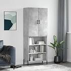vidaXL Högskåp betonggrå 69.5x34x180 cm konstruerat trä 3196079