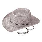 Glitter Cowboyhatt Silver One size