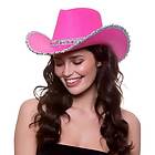 One Rosa Cowboyhatt med Silverpaljetter size