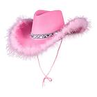 Fluff Rosa Cowboyhatt med One size