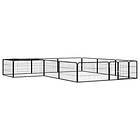 vidaXL Hundbur 12 paneler svart 100x50 cm pulverlackerat stål 3115977