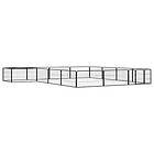 vidaXL Hundbur 16 paneler svart 100x50 cm pulverlackerat stål 3115978