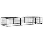 vidaXL Hundbur 8 paneler svart 100x50 cm pulverlackerat stål 3115976