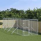 vidaXL Hundgård för utomhusbruk silver 2x10x2 m galvaniserat stål 3190453