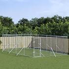 vidaXL Hundgård för utomhusbruk silver 4x8x2 m galvaniserat stål 3190456