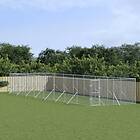 vidaXL Hundgård för utomhusbruk silver 4x16x2 m galvaniserat stål 3190458