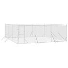 vidaXL Hundgård för utomhusbruk silver 6x6x2 m galvaniserat stål 3190460