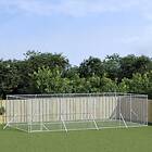 vidaXL Hundgård för utomhusbruk silver 8x4x2 m galvaniserat stål 3190463