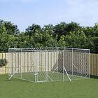 vidaXL Hundgård för utomhusbruk silver 4x4x2 m galvaniserat stål 3190455