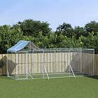 vidaXL Hundgård med tak silver 6x2x2,5 m galvaniserat stål 3190467