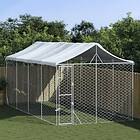 vidaXL Hundgård med tak silver 3x6x2,5 m galvaniserat stål 3190488