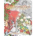 Color Me Vintage: Retro christmas cards coloring book for adults grayscale. Vintage greetings