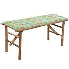 vidaXL Hopfällbar trädgårdsbench med dyna 118 cm bambu 3063861