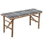 vidaXL Hopfällbar trädgårdsbänk med dyna 118 cm bambu 3063863