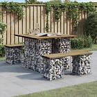 vidaXL Trädgårdsbench gabion-design 100x102x72 cm impregnerad furu 834370