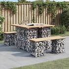 vidaXL Trädgårdsbench gabion-design 100x102x72 cm massiv furu 834368