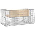 vidaXL Trädgårdsbänk gabion-design 143x71x65,5 cm massiv furu 834377