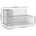 vidaXL Trädgårdsbench gabion-design 122x71x65.5 cm massiv furu 834383