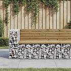 vidaXL Trädgårdsbänk gabion-design 122x71x65,5 cm impregnerad furu 834385