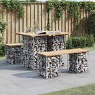vidaXL Trädgårdsbench gabion-design 100x70x72 cm massiv furu 834362