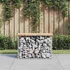 vidaXL Trädgårdsbench gabion-design 63x31.5x42 cm massiv furu 834344