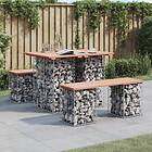 vidaXL Trädgårdsbench gabion-design 100x70x72 cm massivt douglasträ 834363