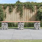 vidaXL Trädgårdsbench gabion-design 203x31x42 cm massivt douglasträ 834333