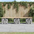 vidaXL Trädgårdsbänk gabion-design 203x44x42 cm massiv furu 834341