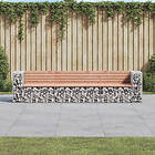 vidaXL Trädgårdsbänk gabiondesign 287x71x65,5 cm massivt douglasträ 3196252