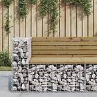 vidaXL Trädgårdsbänk gabion-design 92x71x65,5 cm impregnerad furu 834382