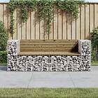 vidaXL Trädgårdsbench gabiondesign 184x71x65.5 cm impregnerad furu 3196238