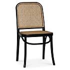 Skånska Möbelhuset 2 st Tone svart stol med rotting i rygg och sits