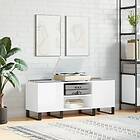 vidaXL Stereobänk vit högglans 121x38x48 cm konstruerat trä 831686