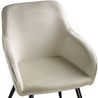 TecTake 2x Chair Marilyn Sammetsoptik grädde/svart