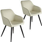 TecTake 2x Chair Marilyn tyg grädde/svart