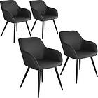 TecTake 4x Chair Marilyn tyg antracit/svart