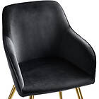 TecTake 6x Chair Marilyn Sammetsoptik guld svart/guld