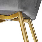 TecTake 4x Chair Marilyn Sammetsoptik guld mörkgrå/guld