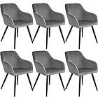 TecTake 6x Chair Marilyn Sammetsoptik /svart