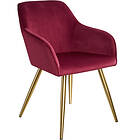 TecTake 8x Chair Marilyn Sammetsoptik guld bordeaux/guld