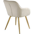 TecTake 8x Chair Marilyn Sammetsoptik guld grädde/guld