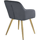 TecTake 8x Chair Marilyn Sammetsoptik guld mörkgrå/guld