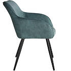 TecTake 8x Chair Marilyn tyg blå/svart