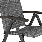 TecTake Canberra rottingstol med hopfällbar aluminiumram grå