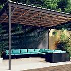 vidaXL Loungegrupp för trädgården med dynor 10delar konstrotting svart 3102793